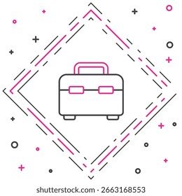 Icono de la caja de herramientas de la línea aislado en el fondo blanco. Signo de caja de herramientas. Concepto de contorno colorido. Ilustración vectorial