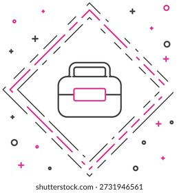 Icono de la caja de herramientas de la línea aislado en el fondo blanco. Signo de caja de herramientas. Concepto de contorno colorido. Ilustración vectorial