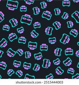Line Toolbox icon isolated seamless pattern on black background. Tool box sign.  Vector Illustration