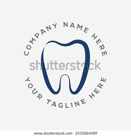 Line of Tooth Badge Emblem Label for Dental Dentist Doctor Clinic Illustration Design Vector