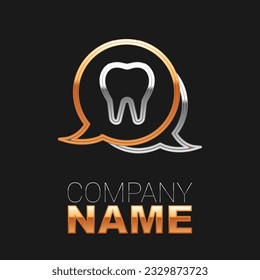 Line Tooth icon isolated on black background. Tooth symbol for dentistry clinic or dentist medical center and toothpaste package. Colorful outline concept. Vector