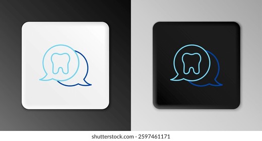 Line Tooth icon isolated on grey background. Tooth symbol for dentistry clinic or dentist medical center and toothpaste package. Colorful outline concept. Vector