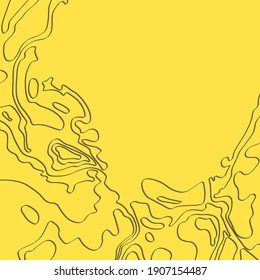 Line of topography. Mountain hiking.Yellow topographic map concept with space for your copy. 3D Cartography concept background. Map mockup infographics.World map Template. Stock vector illustration