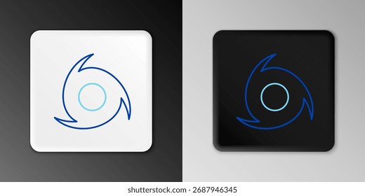 Icono de línea Tornado aislado sobre fondo gris. Ciclón, torbellino, embudo de tormenta, viento de huracán o ícono de Clima torcido. Concepto de contorno colorido. Vector