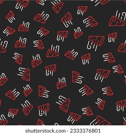 Line Tornado icon isolated seamless pattern on black background.  Vector