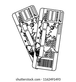 line tourist tickets travel airplane vacation