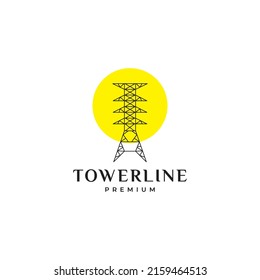 line tower simple colorful logo design, vector graphic symbol icon illustration creative idea