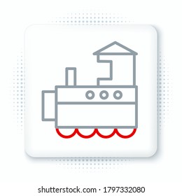 Line Toy train icon isolated on white background. Colorful outline concept. Vector