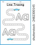 Line tracing Handwriting practice for kids