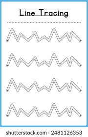 Line tracing Handwriting practice for kids 