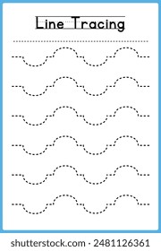 Line tracing Handwriting practice for kids 