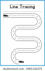 Line tracing Handwriting practice for kids 