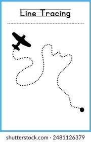 Line tracing Handwriting practice for kids 