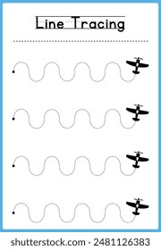 Line tracing Handwriting practice for kids 