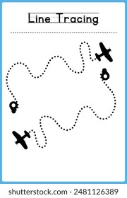 Line tracing Handwriting practice for kids 