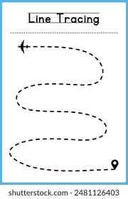 Line tracing Handwriting practice for kids 