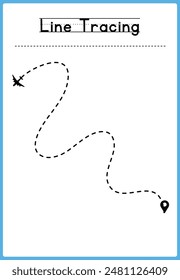 Line tracing Handwriting practice for kids 