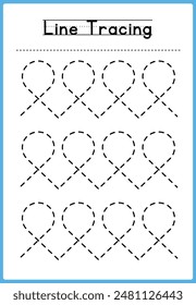 Line tracing Handwriting practice for kids 