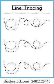 Line tracing Handwriting practice for kids 