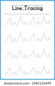 Line tracing Handwriting practice for kids 