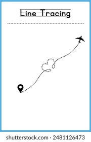 Line tracing Handwriting practice for kids 
