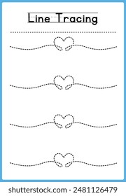 Line tracing Handwriting practice for kids 