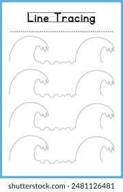 Line tracing Handwriting practice for kids 