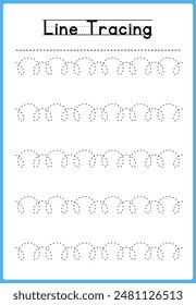 Line tracing Handwriting practice for kids 