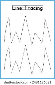 Line tracing Handwriting practice for kids 