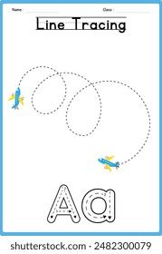 Line tracing Handwriting practice for kids