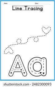 Line tracing Handwriting practice for kids
