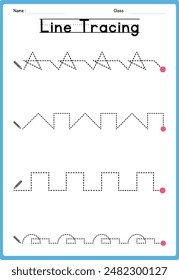 Line tracing Handwriting practice for kids