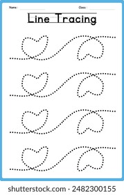 Line tracing Handwriting practice for kids