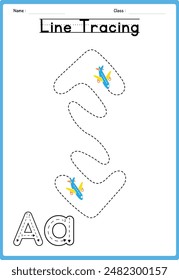 Line tracing Handwriting practice for kids