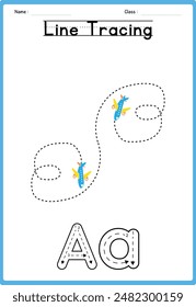 Line tracing Handwriting practice for kids
