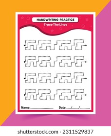 Line Tracing Practice Worksheet for Kids