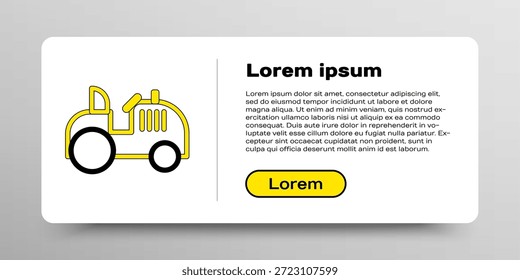 Icono del tractor de la línea aislado en el fondo blanco. Concepto de contorno colorido. Vector