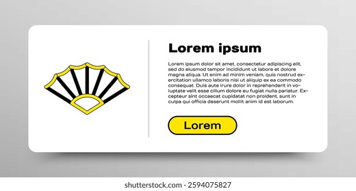 Line Traditional paper chinese or japanese folding fan icon isolated on white background. Colorful outline concept. Vector
