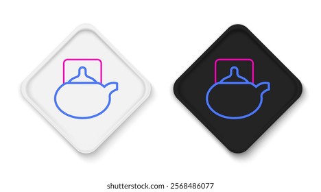 Line Traditional tea ceremony icon isolated on white background. Teapot with cup. Colorful outline concept. Vector