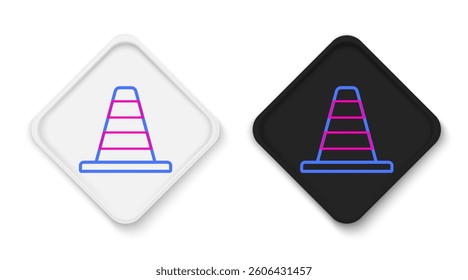 Line Traffic cone icon isolated on white background. Colorful outline concept. Vector