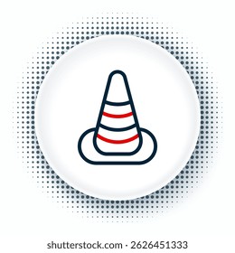 Line Traffic cone icon isolated on white background. Colorful outline concept. Vector