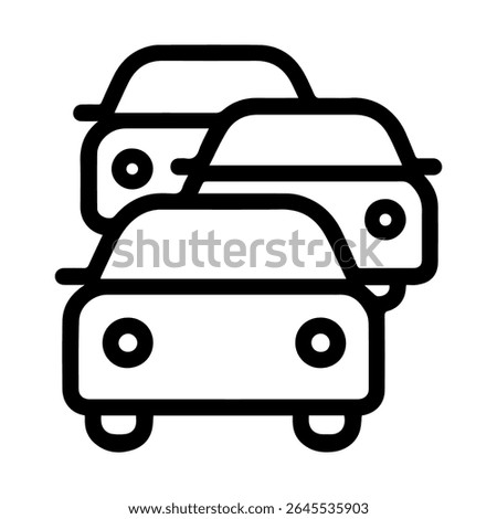 line traffic jam icon on white background vector
Vector road icon on white background