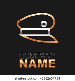 Line Train driver hat icon isolated on black background. Colorful outline concept. Vector