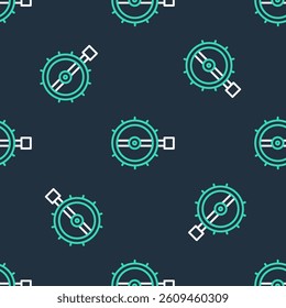 Line Trap hunting icon isolated seamless pattern on black background.  Vector
