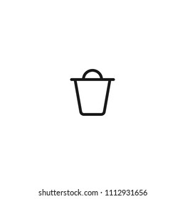 line trash bin icon