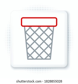 La barra diagonal de línea puede aislarse en el fondo blanco. Signo de basurero. Icono de la canasta de reciclaje. Icono de papelera. Concepto de esquema colorido. Vector