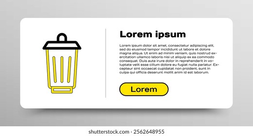 Line Trash can icon isolated on white background. Garbage bin sign. Recycle basket icon. Office trash icon. Colorful outline concept. Vector