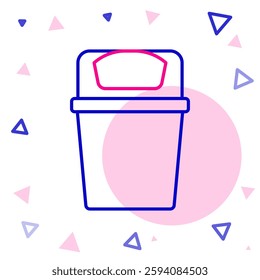 Line Trash can icon isolated on white background. Garbage bin sign. Recycle basket icon. Office trash icon. Colorful outline concept. Vector