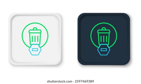 Line Trash can icon isolated on white background. Garbage bin sign. Recycle basket icon. Office trash icon. Colorful outline concept. Vector