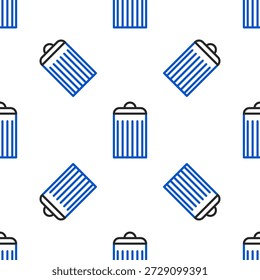 Icono de papelera aislado sin patrón en el fondo blanco. Cartel de la papelera. Icono de la cesta de reciclaje. Icono de papelera de oficina. Concepto de contorno colorido. Vector